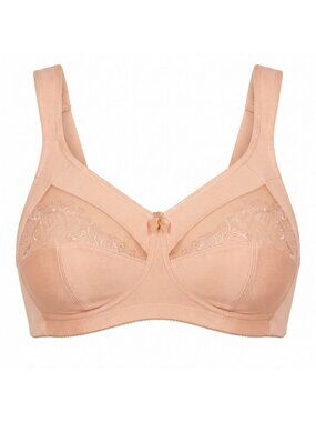 Amoena Isadora Wire Free Pocketed Mastectomy Bra 34DD Rose Nude Lace NWT
